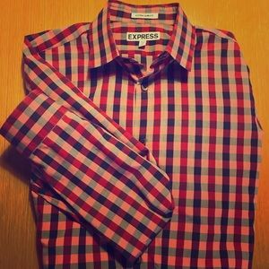 Express dress shirt - red and blue. Extra slim.
